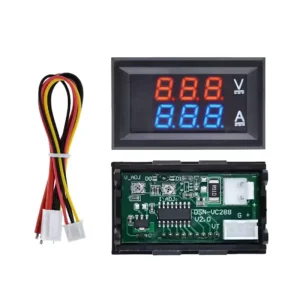 DC 0 100V 1A 10A 50A 100A Digital Voltmeter Ammeter Dual Display Voltage Detector Current Meter Panel Amp Volt Gauge 0.28 Red Blu