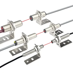 DC 10-30V PNP NPN Red Dot Sight Long Sensing Distance 50M Brass Nickel Industrial Laser Through Beam Switch Sensor