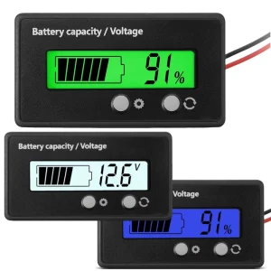 DC 12V 24V 36V 48V 60V 72V Car Battery Capacity Voltage Monitor Gauge Digital Voltmeter Golf Cart Battery Volt Meter with Alarm