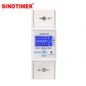 DDS015M 2P Single Phase Multifunction Energy Meter 5(80)A Reset Function LCD Display 230VAC DIN Rail