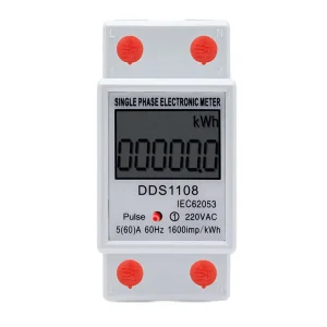 DDS1108 Single Phase DIN Rail Energy Meter Electronic High Precision 6 Digit Multifunction Digital Display PC Material 0-10V DC