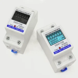 DDS1108 Single Phase Smart Meter Rail Type Watt Hour Meter Household High Precision Micro 2P 220VAC 1600 Imp kWh LCD