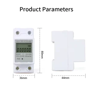 DDS442 Miniature Smart Track-Type 2P Class 1.0 High-Precision Watt-Hour Single-Phase 220V LCD Display Energy Meter
