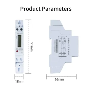 DDS442 Single Phase 220V 1P Electronic Energy Meter Digital Display Class 1.0 Accuracy 60A Max Current