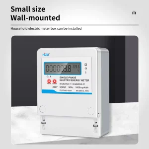 DDS6682 Customizable Wall Mounted Single Phase 100A LCD Energy Meter with Fireproof PC Housing Class 1.0 Accuracy