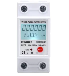 DDSU Series 2P Resettable DIN Rail Energy Meter, 220V Single Phase Class 1 Multi-function Household Digital Kwh Meter