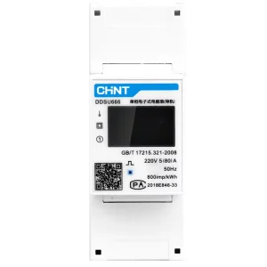 DDSU666 Single Phase DIN Rail Meter 230V 80A 1.5(6)A Modbus RS485 Digital Display 0-99999kWh Energy Power Solar PV Meter