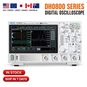 DHO804 814 100MHz 4CH 12 Bit High Resolution Digital Oscilloscope 1.25GSa/s 25Mpts UltraVision 7 Inch Touchscreen 48 Digit
