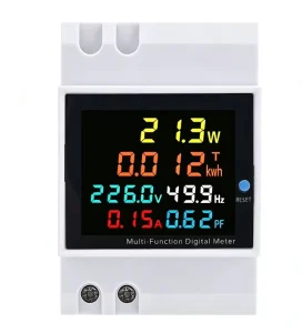DIN Rail Multi function Digital Energy Meter Single Phase Voltage Current Power Factor Frequency Kwh Monitor Class 1.0 Accuracy