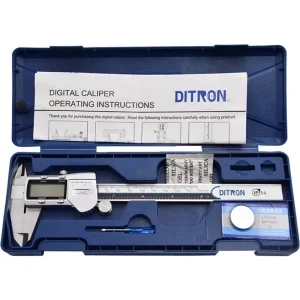 DITRON IP54 Waterproof and Dust-Proof 0-150mm/6″ Electronic Digital Caliper Stainless-Steel Vernier Caliper Measuring Tool