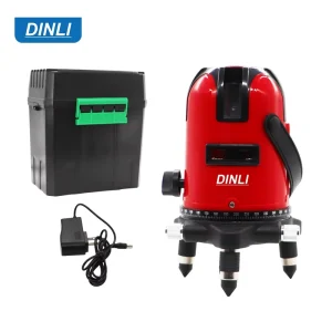 DIY Grade Green Laser Level Li Ion Battery 5 Dot 2mm Line Width for Easy Home Projects Model DL L07