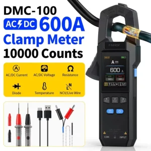 DMC-100 Digital Multimeter Clamp Meter 600A AC/DC Current 10000 Counts USB Rechargeable NCV True RMS Tester