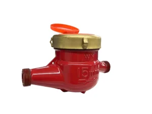 DN15 Cast Iron Multi Jet Wet Dial Hot Water Meter IP68 Protection Class OEM Customizable