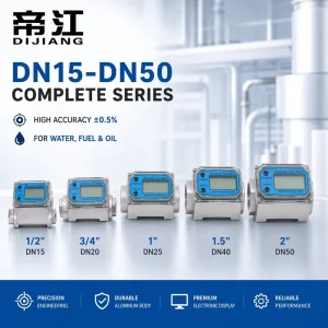 DN15-DN50 Series Aluminum Flow Meter 1/2″ to 2″ Fuel Meter High Accuracy ±0.5% Digital Water Diesel Oil Flow Counter