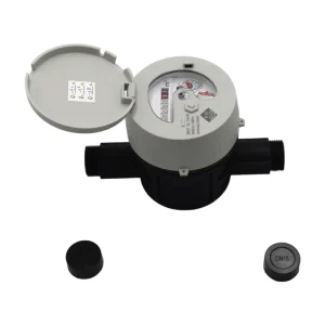 DN15 Horizontal Plastic Volumetric Water Meter 165mm Length IP68 Waterproof R400 Accuracy 2.5m³ h OEM ODM Available