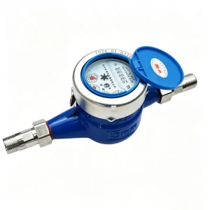 DN15 IP68 Threaded Water Meter R100 Cast Iron Body High Precision Residential Volumetric Liquid Flow Meter