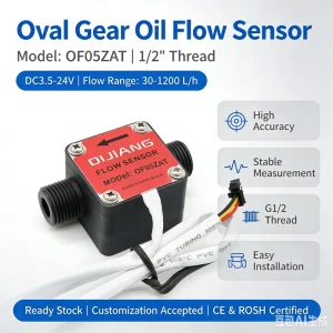 DN15 Oval Gear Flow Meter 30-1200LPH Diesel Counter Flowmeter 1/2 Port Connection for Milk Honey Oil Gasoline OFO5ZAT