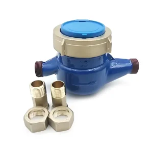 DN15 Threaded Connection 4-Point Cast Iron Wet Multi-jet Meters Household Water Meter OEM IP66 Protection RS485 Communication