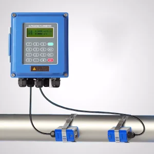 DN15 to DN6000 TS-2 TM-1 TL-1 3 Probes Dual Power Blue Wall Mounted Clamp-on Ultrasonic Flowmeter