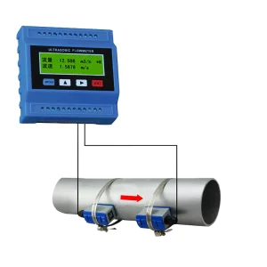 DN50 2 Inch Hot Water Pipeline Clamp on Ultrasonic Water Flow Meter Digital Diesel Fuel Oil Pipes Sensor Data Logger RS485