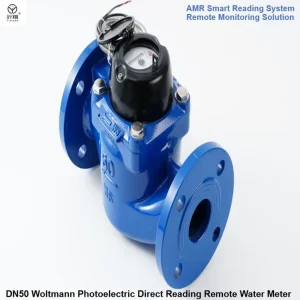 DN50 Flange Vertical Woltman Water Meters Class B Photoelectric Remote Reading Flow Meter for Industrial Water Supply