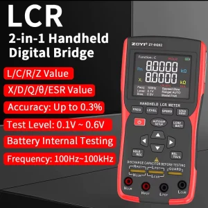 DQ02 Handheld Digital Bridge Capacitance Inductance Resistance Multimeter Tester ESR Calibration With Battery Test Meter