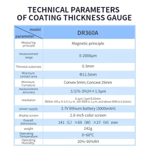 DR360A Coating Thickness Gauge with Single sided galvanized coating weight measurement function