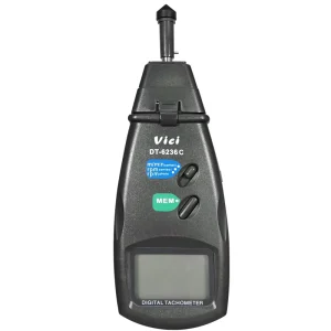DT-6236C Contact & Non-contact Laser Photoelectric Speed Testing Meter Tachometer with IP65 Protection and Auto Memory