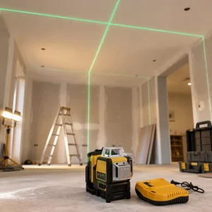 DW089LG Industrial 360 Degree Vertical 12 Lines Green Light Level Meter 3 Sides Rotary Laser Levels Outdoor Use DIY Lithium