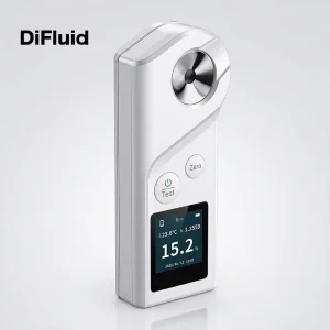 DiFluid Digital Sugar Refractometer Brix Meter Rechargeable Concentration Tester with IP67 for Cafe Food Beverage Juice