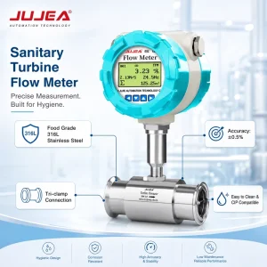 Digital 4 20 RS485 Sanitary Turbine Flow Meter for Liquid Water Milk Edible Oil Flow Measurement Automotive Industry