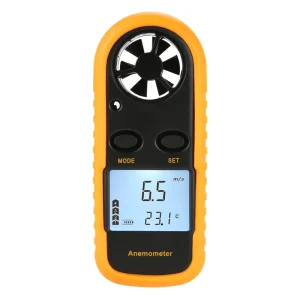 Digital Anemometer with Air Velocity and Temperature Measurement Wind Chill Indication and Manual Auto Power Shut off
