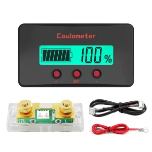 Digital Battery Monitor Tester with LED Flashlight Universal Batteries Current Voltage Capacity Meter 50A-500A Shunt