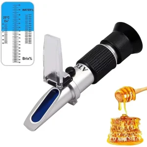 Digital Brix Meter 0-32% with ATC Handheld Sugar Refractometer for Home Brewing Wine Making Fruits Honey