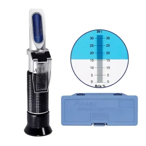 Digital Brix Refractometer 0-32% with ATC Portable Sugar Content Tester for Home Brewing Farming & Food Industry