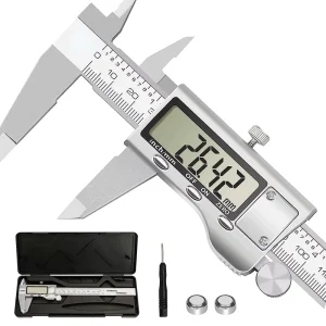 Digital Caliper Stainless Steel Vernier Large LCD Screen Splash-Proof Design Inch/Metric Conversion Ideal for Measuring