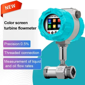 Digital Color Screen Turbine Flow Meter Thread Connection Water Oil Fuel Pulse 4-20mA RS485 High Precision OEM Stainless Steel