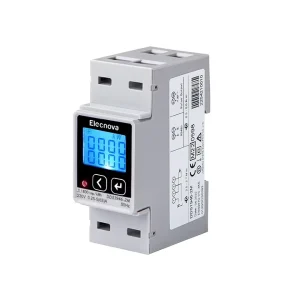 Digital Din Rail Single Phase Bidirectional AC Energy Meter LCD Display RS485 2~31st Harmonic for Power Monitoring