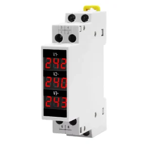 Digital Display Din Rail Single Phase Voltage Meter AC 80-500V Frequency Meter Voltage Protector