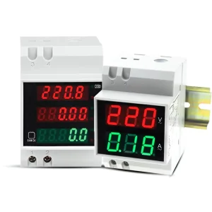 Digital Electric Power Meter LED Voltage Current Active Power Factor Energy Meter AC80-300V 100A DIN-rail Electric Meter