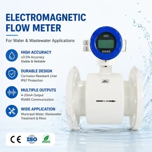 Digital Electromagnetic Flow Meter Municipal Water Wastewater Treatment Pipeline RS485 4-20mA OEM