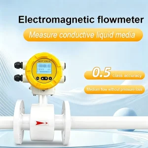 Digital Electronic Stainless Steel Liquid Milk Meter Electromagnetic Flow Sensor 0.5% Accuracy 0.5~10m/s Flow Rate Flange OEM