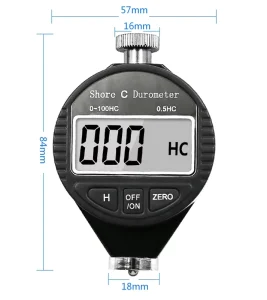 Digital Hardness Tester Durometers Shore A & D & C 0 100H Hardness Range for Rubber Plastic Sponge Acrylic BLACK