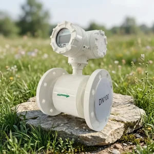 Digital Liquid Electromagnetic Flowmeter All White Design 4 20mA & RS485 Modbus Output