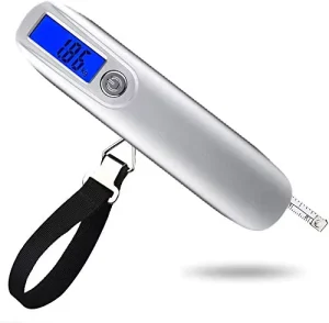 Digital Luggage Scale Weighing Electric Scales ABS Aluminium Face Maximum Weight 50kg Handing Scale with Tape
