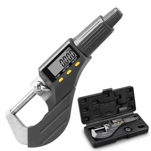 Digital Micrometer Professional Inch Metric 0.0001 Inch Accuracy 0.00005″ 0.001 mm Resolution Thickness Gauge Protective