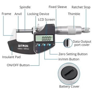 Digital Outside Micrometer 0-25 Mm 25mm-50mm Thickness Gauge Caliper Measuring Tools