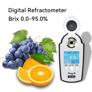 Digital Refractometer 0-95% Brix Portable Refractometer Digital Brix Meter Waterproof Brix Meter
