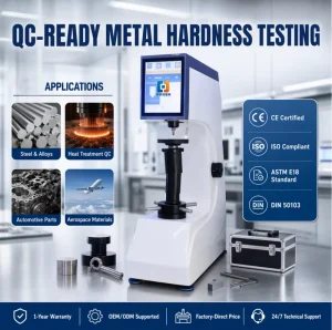 Digital Rockwell Hardness Tester 150kgf HRC/HRA/HRB Scales CE Certified ASTM E18 ISO 6508 Metal Hardness Testing Machine