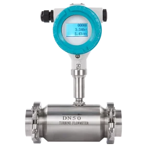 Digital Turbine Flowmeter Liquid Water Flow Measurement Oil Stainless Steel SS316L Flange Connectivity High Accuracy CE